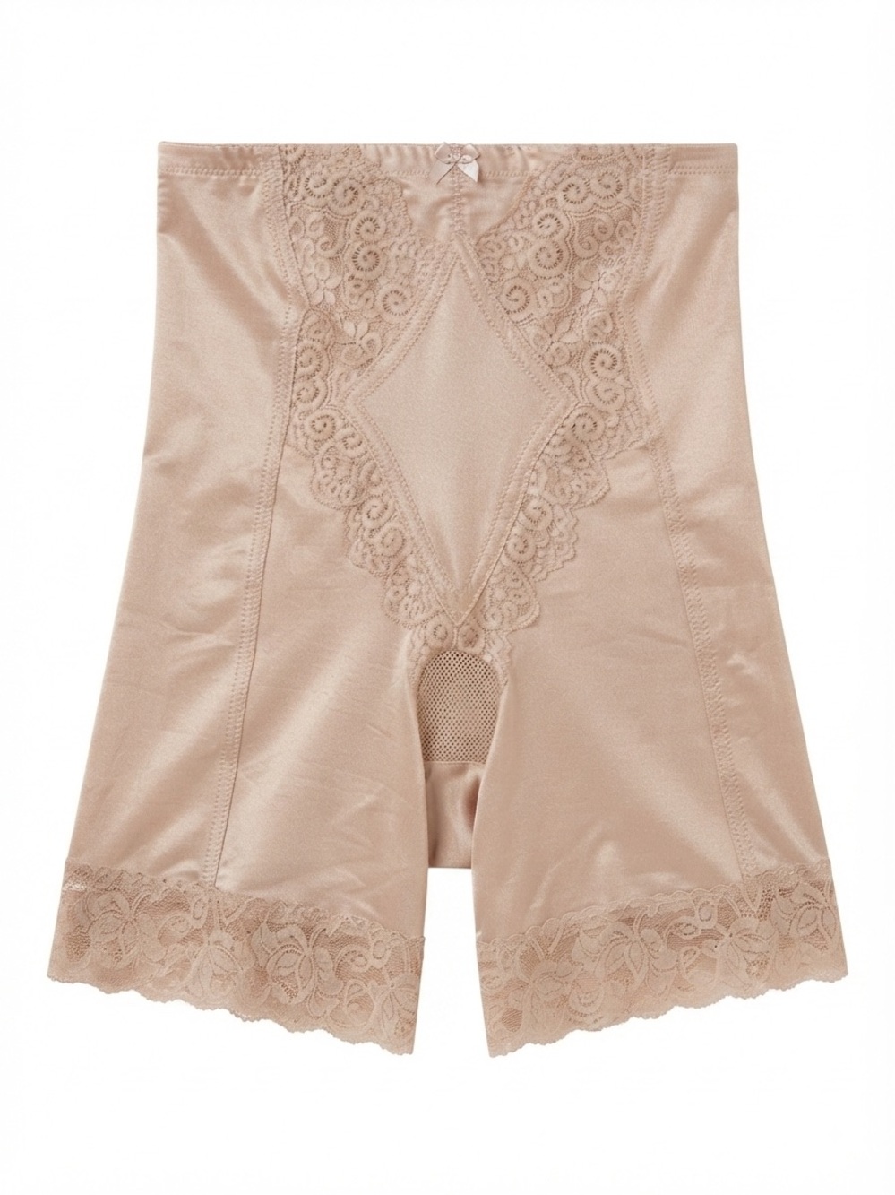 PANDORA Nude High-Waist Lace Trim Shaping Shorts SIZE LARGE